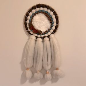 Native American Indian Handmade Dream Catcher Mandella Wool Fur Feathers🪶